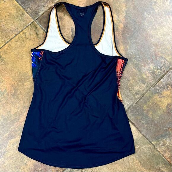 Athleta Chi Racerback Multi-color Lava Print Tank Top XS - Picture 6 of 9